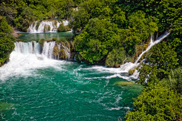 waterfalls in krka park croatia