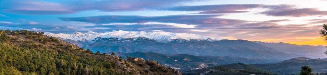 Fototapeta na wymiar Sierra Nevada at sunset, Granada