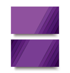modern purple lines double sided business card template vector eps10