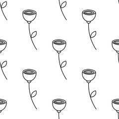 Hand drawn rose flowers seamless repeat pattern.Valentine's day seamless repeat pattern.Hand drawn roses flat icons.