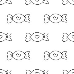 Cute candies seamless repeat pattern.Valentine's day seamless repeat pattern.