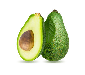 Avocado isolated on white background with clipping path