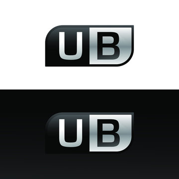 Logo letter UB with two different sides. Negative or black and white vector template design vector