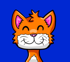 Happy Stylized Cat Background