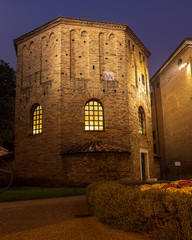 Evening view of Baptistery of Neon in Ravenna, Italy