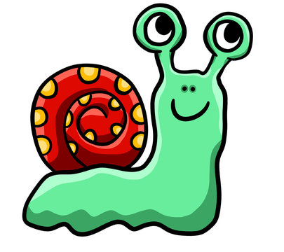 Happy Stylized Little Snail
