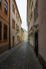 Old narrow street in Prague, Czech Republic