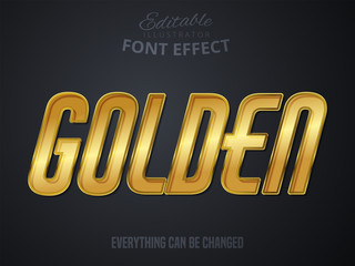 Golden text, editable font effect