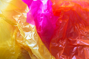 Close up wrinkled colorful paper is beautiful.