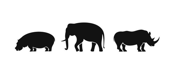 Elephant logo. Isolated elephant on white background