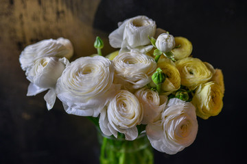 bouquet of fresh ranunculus, the most beautiful flower in the collection