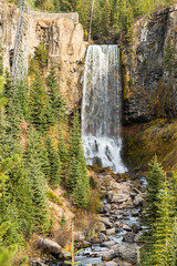 View of the 97-foot Tumalo Falls in Tumalo Creek near Bend