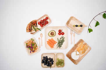 Food Picnic Spread Eco friendly Food Packaging and Bamboo Plates