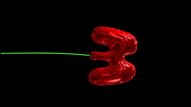 3d animated floating balloon typography text with  dynamic string and alpha M