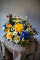 roses, peonies, Ranunculus, buttercups, flowers, wedding, bouquet