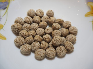 ready breakfast oatmeal balls on a plate