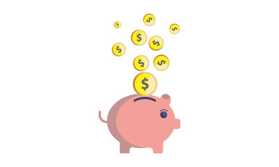 piggy bank with gold coins