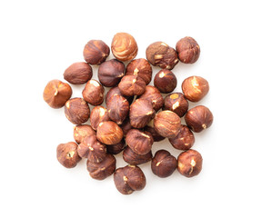 hazelnuts isolated on white background