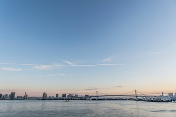 東京都港区竹芝から見た東京の夕景