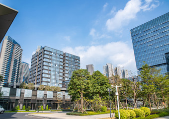 Cityscape of Nansha CBD Business District, Guangzhou, China