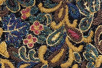 embroidered colorful beads background