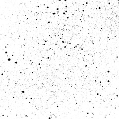 White background splattered by black paint. Gritty vector texture overlay template.