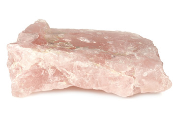 rose quartz from Namibia isolated on white background