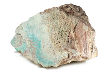 turquoise from South Africa isolated on white background