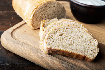 fresh white bread on the table
