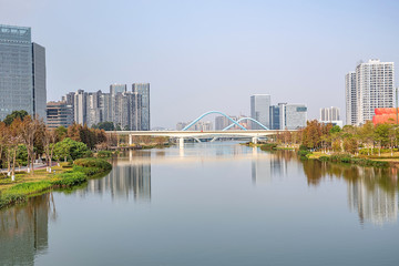Fototapeta na wymiar Cityscape of Nansha District, Guangzhou, China