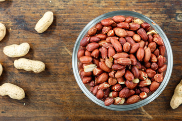 peeled peanuts on the table