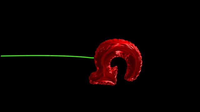 3d animated floating balloon typography text with  dynamic string and alpha G