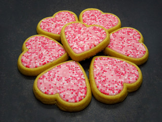Naklejka na ściany i meble Valentine cookies for a dessert, love concept