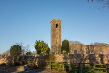 Ruined 17th century church and ancient graveyard on the site of an earlier christian Abbey at Fuerty, Co. Roscommon, Ireland. 