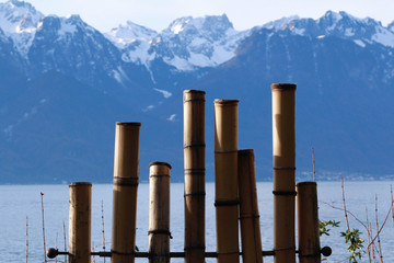 mounters and lake in Montreux