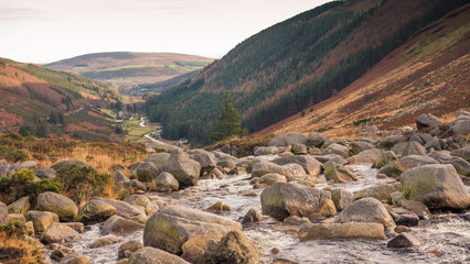 View of the Glendasan Valley, part of the Wicklow Gap, County Wicklow, Ireland.