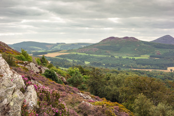 View of the surrounding landscape from the summit of Bray Head, County Wicklow, Ireland.