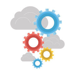 cloud configuration, cloud management, flat style, original design