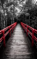 Foto auf Alu-Dibond wooden bridge in the forest © Quique