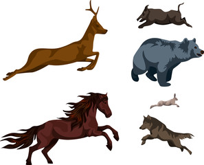 image of a set of animals of the European type.