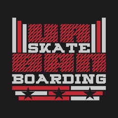 skateboarding t-shirt, T-shirt inscription, typography graphic design