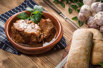 A piece of braised pork neck.