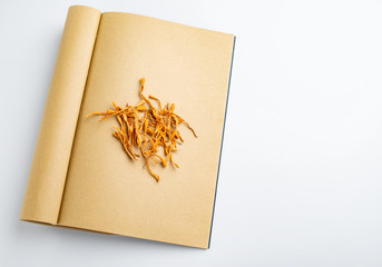 Cordyceps flower on traditional chinese medicine concept illustration
