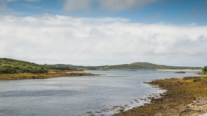 A view of Clifden Bay from the Beach Road, Clifden, Connemara, County Galway in the west of Ireland.