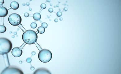 Science background with molecule or atom, Abstract structure for Science or medical background, 3d illustration.