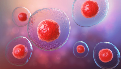 3d illustration of Embryonic stem cells, Cellular therapy background.