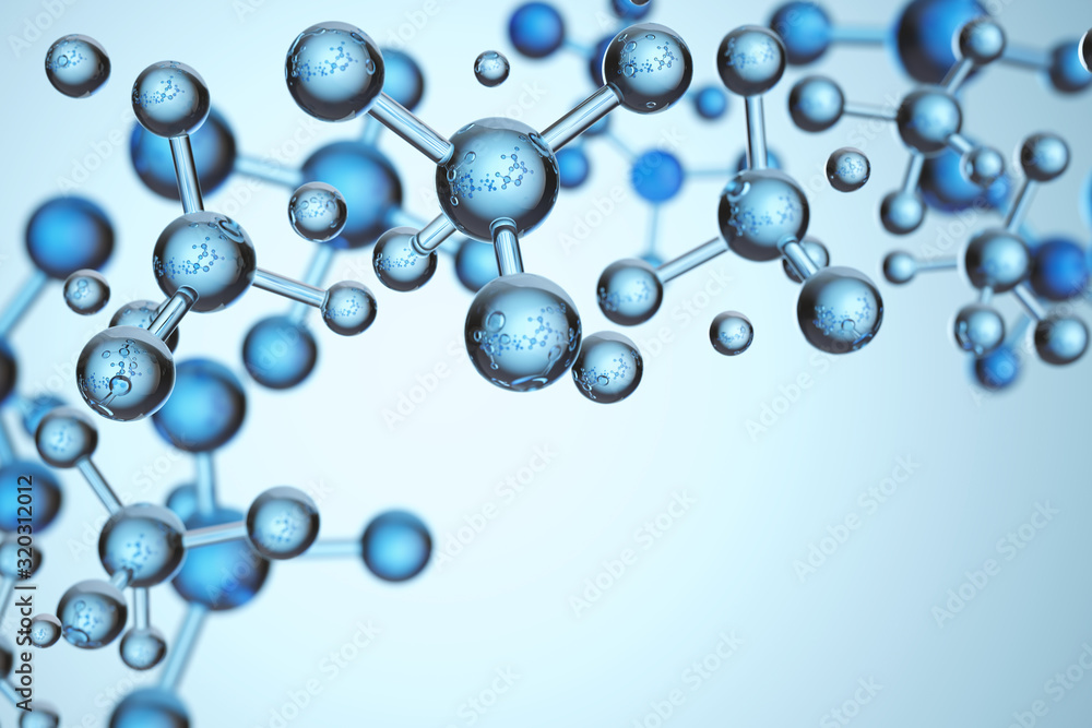 Canvas Prints science background with molecule or atom, abstract structure for science or medical background, 3d i