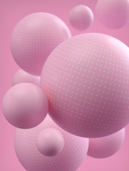 Abstract background of modern ball or spheres in pastel color, 3d rendering.
