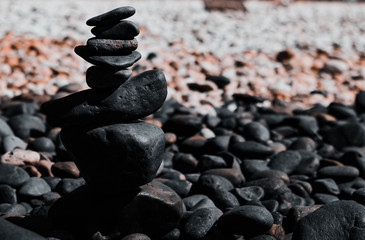 abstract background with dry round reeble stones