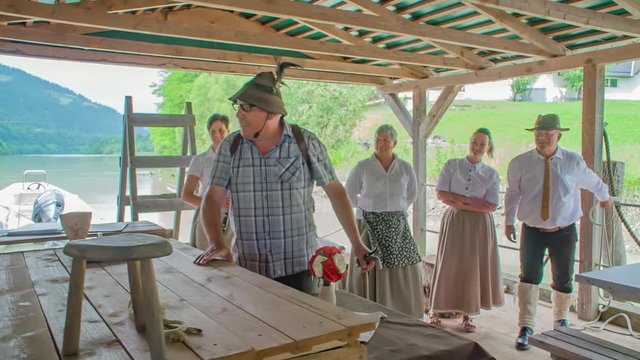 Slowmo, Comedian entertains tourists on Drava Riverboat Muta, Slovenia